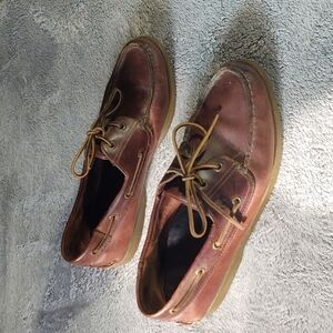 .Timberland Chestnut Brown Leather Boat Shoes Sz 10
